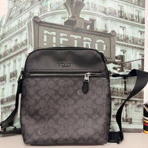 Coach CZ398 Houston Flight Bag In Signature Canvas IN Black